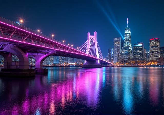 きらめく夜景のベイサイドツアー